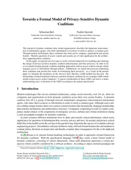 Towards a Formal Model of Privacy-Sensitive Dynamic Coalitions