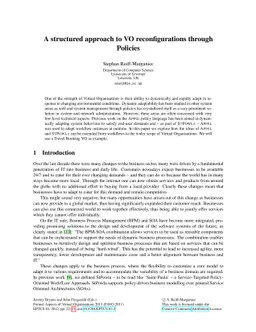 A structured approach to VO reconfigurations through Policies