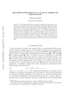 Recursive estimation in a class of models of deformation