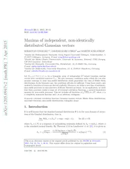 Maxima of independent, non-identically distributed Gaussian vectors