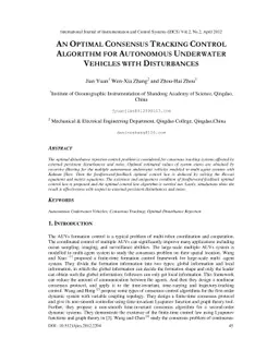 An optimal consensus tracking control algorithm for autonomous
  underwater vehicles with disturbances