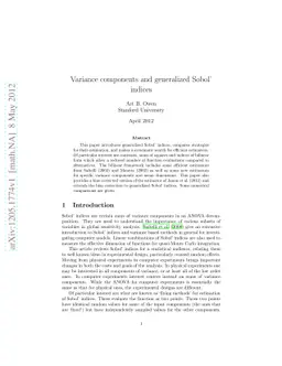Variance components and generalized Sobol' indices