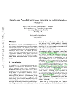 Hamiltonian Annealed Importance Sampling for partition function
  estimation