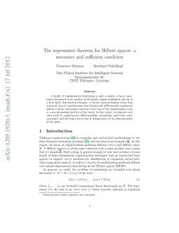 The representer theorem for Hilbert spaces: a necessary and sufficient
  condition