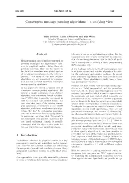 Convergent message passing algorithms - a unifying view