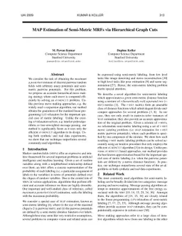 MAP Estimation of Semi-Metric MRFs via Hierarchical Graph Cuts