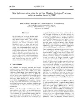 New inference strategies for solving Markov Decision Processes using
  reversible jump MCMC