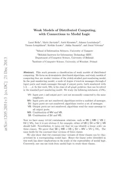 Weak Models of Distributed Computing, with Connections to Modal Logic