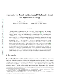 Memory Lower Bounds for Randomized Collaborative Search and Applications
  to Biology
