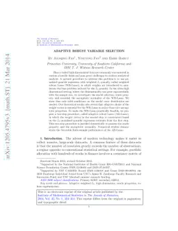 Adaptive robust variable selection