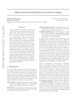 Online Structured Prediction via Coactive Learning