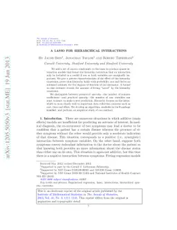 A lasso for hierarchical interactions