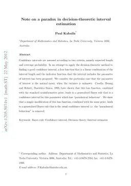 Note on a paradox in decision-theoretic interval estimation