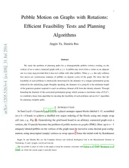 Pebble Motion on Graphs with Rotations: Efficient Feasibility Tests and
  Planning Algorithms