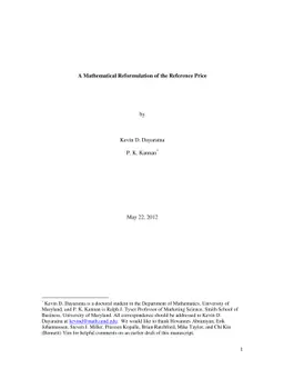 A Mathematical Reformulation of the Reference Price
