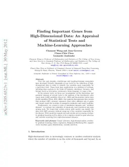Finding Important Genes from High-Dimensional Data: An Appraisal of
  Statistical Tests and Machine-Learning Approaches