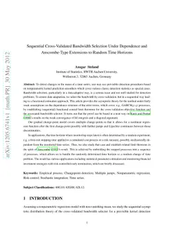 Sequential Cross-Validated Bandwidth Selection Under Dependence and
  Anscombe-Type Extensions to Random Time Horizons