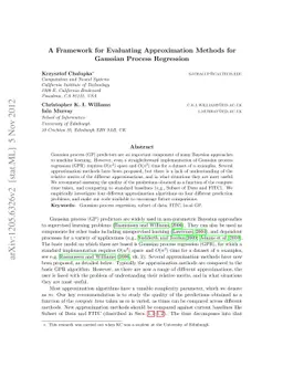 A Framework for Evaluating Approximation Methods for Gaussian Process
  Regression