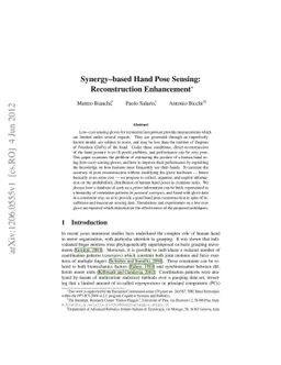 Synergy-based Hand Pose Sensing: Reconstruction Enhancement
