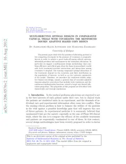 Multi-objective optimal designs in comparative clinical trials with
  covariates: The reinforced doubly adaptive biased coin design