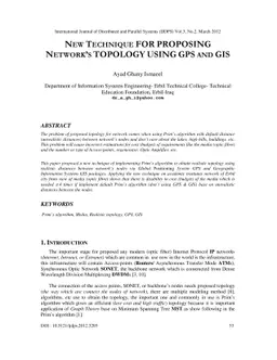 New Technique for Proposing Network's Topology using GPS and GIS