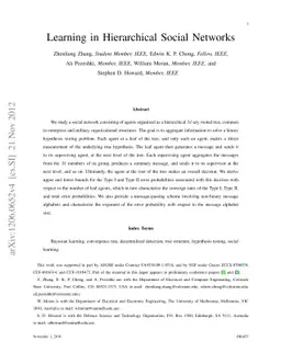 Learning in Hierarchical Social Networks