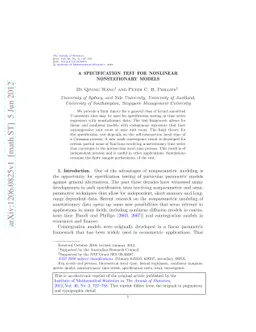 A specification test for nonlinear nonstationary models