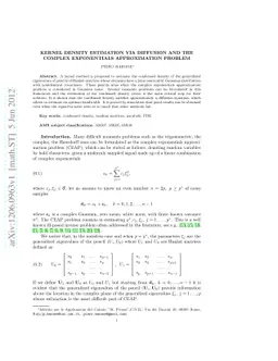 Kernel density estimation via diffusion and the complex exponentials
  approximation problem