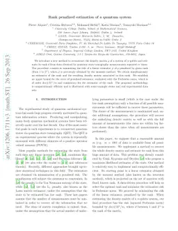 Rank penalized estimation of a quantum system
