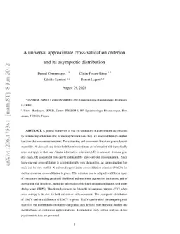 A universal approximate cross-validation criterion and its asymptotic
  distribution