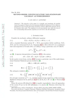 Second-order continuous-time non-stationary Gaussian autoregression