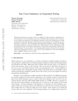 Fast Cross-Validation via Sequential Testing