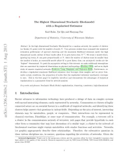 The Highest Dimensional Stochastic Blockmodel with a Regularized
  Estimator