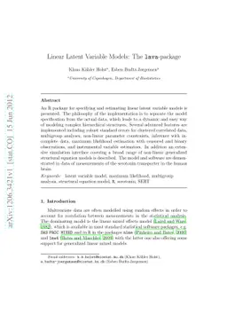 Linear Latent Variable Models: The lava-package
