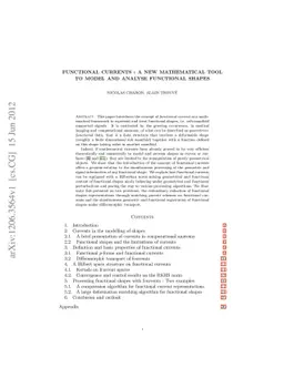 Functional Currents : a new mathematical tool to model and analyse
  functional shapes