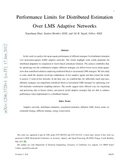 Performance Limits for Distributed Estimation Over LMS Adaptive Networks
