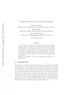 Saturated fractions of two-factor designs