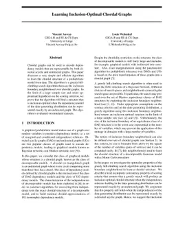 Learning Inclusion-Optimal Chordal Graphs