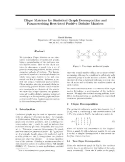 Clique Matrices for Statistical Graph Decomposition and Parameterising
  Restricted Positive Definite Matrices