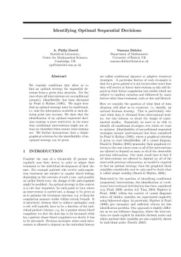 Identifying Optimal Sequential Decisions