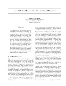 Almost Optimal Intervention Sets for Causal Discovery