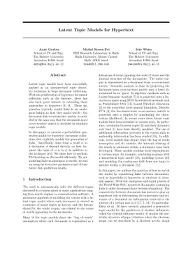 Latent Topic Models for Hypertext