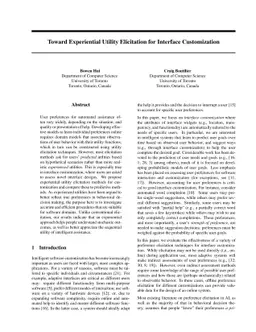 Toward Experiential Utility Elicitation for Interface Customization