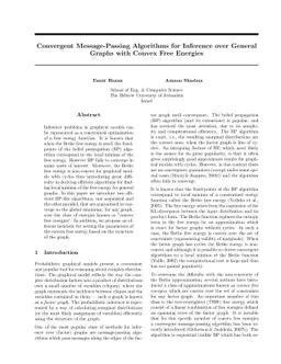 Convergent Message-Passing Algorithms for Inference over General Graphs
  with Convex Free Energies