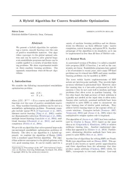 A Hybrid Algorithm for Convex Semidefinite Optimization