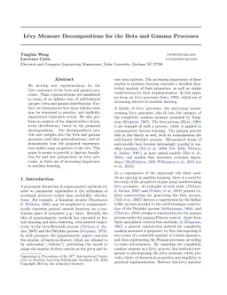 Levy Measure Decompositions for the Beta and Gamma Processes