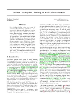 Efficient Decomposed Learning for Structured Prediction