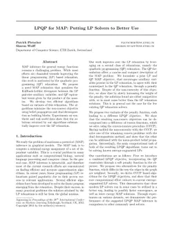 LPQP for MAP: Putting LP Solvers to Better Use