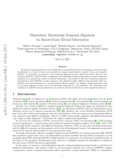 Dependence Maximizing Temporal Alignment via Squared-Loss Mutual
  Information