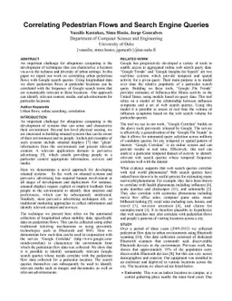 Correlating Pedestrian Flows and Search Engine Queries